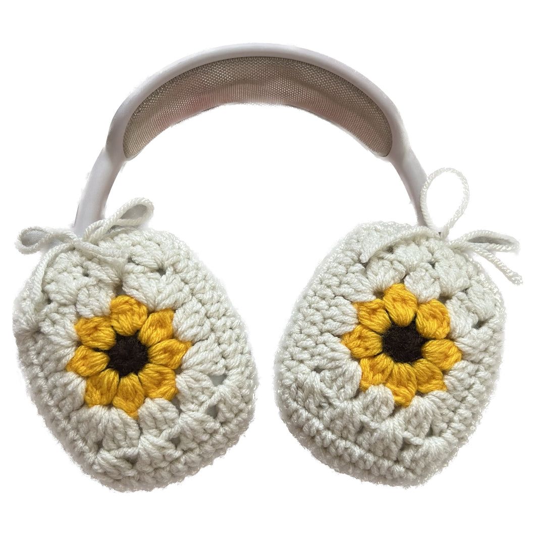 Crochet Sunflower Headphone Cover