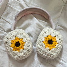 Load image into Gallery viewer, Crochet Sunflower Headphone Cover
