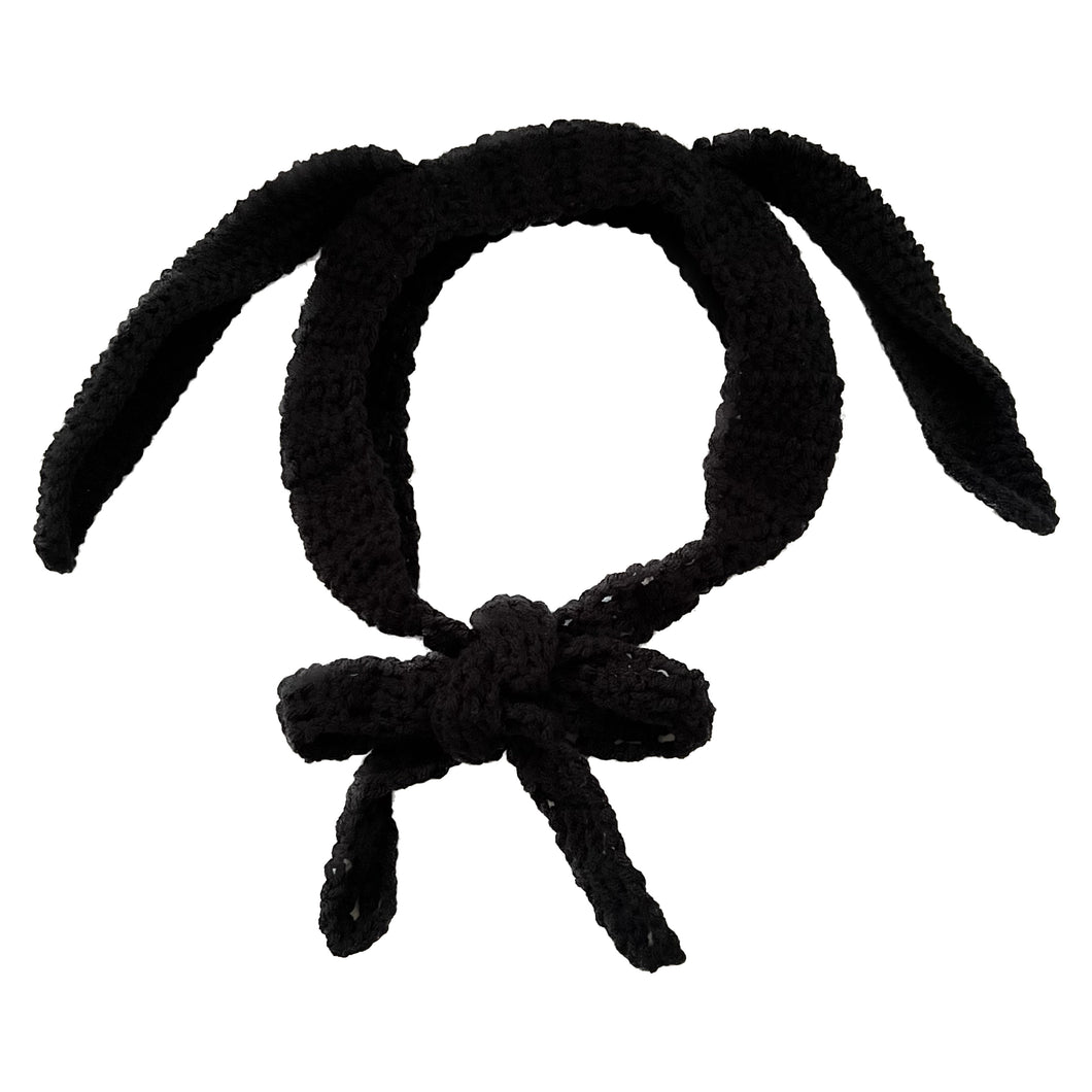 Black Bunny Hat Wrap