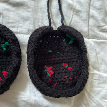 Load image into Gallery viewer, Black Crochet Cherry Headphone Cover
