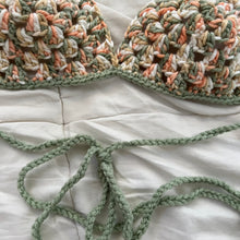 Load image into Gallery viewer, Minty Peach Crochet Bralette
