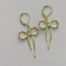 Load and play video in Gallery viewer, Gold Bow Iridescent Earrings
