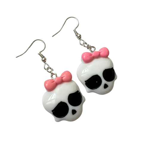 Pink Skull Earrings