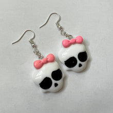Load image into Gallery viewer, Pink Skull Earrings
