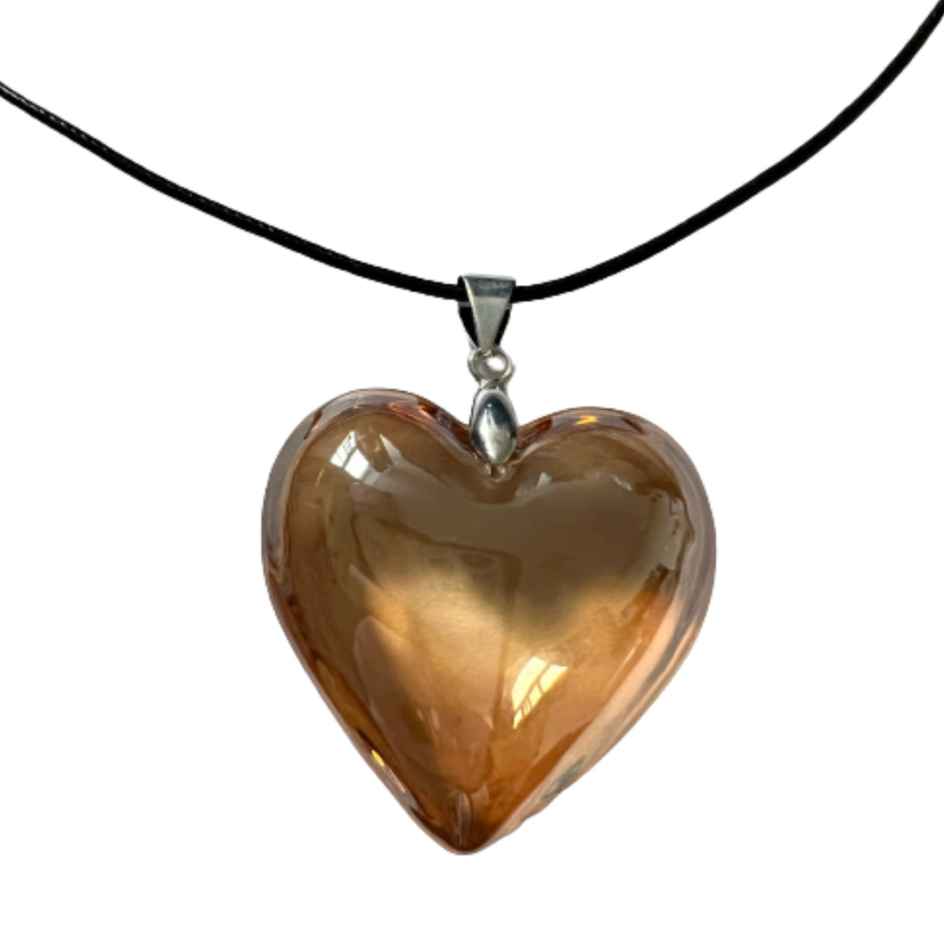 Amber Heart Necklace