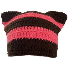 Load image into Gallery viewer, Brown and Pink Cat Hat
