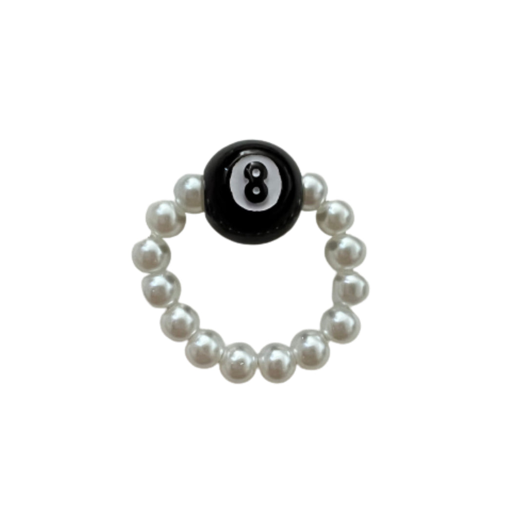 8 Ball Pearl Ring