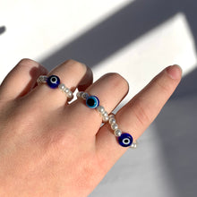 Load image into Gallery viewer, Evil Eye Pearl Ring
