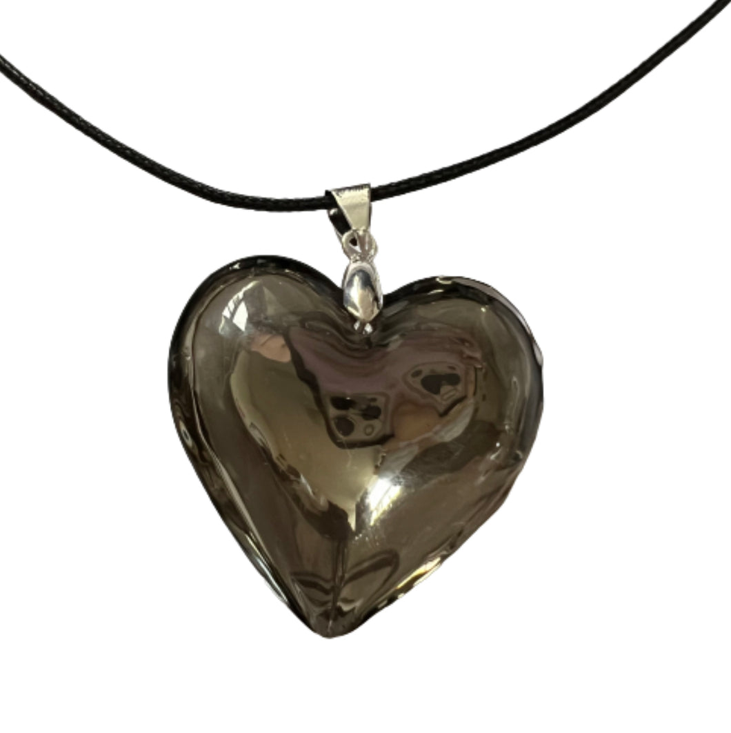 Black Mirror Heart Necklace