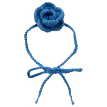 Load image into Gallery viewer, Blue Crochet Rose Choker

