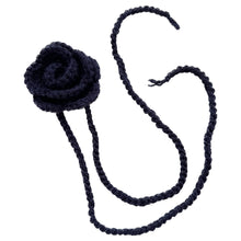 Load image into Gallery viewer, Navy Blue Crochet Rose Choker
