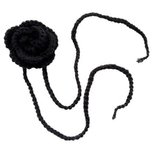 Load image into Gallery viewer, Black Crochet Rose Choker
