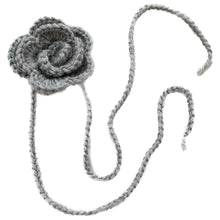 Load image into Gallery viewer, Grey Crochet Rose Choker
