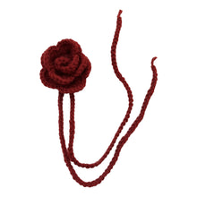 Load image into Gallery viewer, Red Crochet Rose Choker

