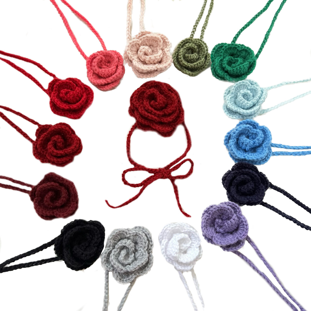 Custom Crochet Rose Choker