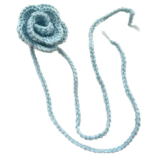 Load image into Gallery viewer, Light Blue Crochet Rose Choker
