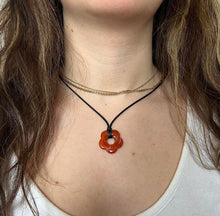 Load image into Gallery viewer, Dark Orange Flower Necklace
