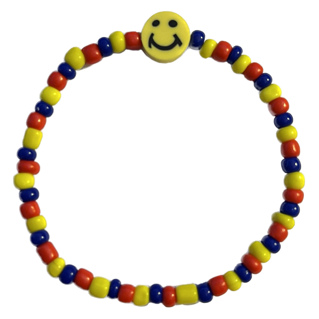 Yellow Primary Smiley Face Bracelet