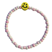 Load image into Gallery viewer, Pink and White Smiley Face Bracelet
