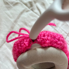 Load image into Gallery viewer, Pink Crochet Heart Headphone Covers
