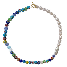 Load image into Gallery viewer, Millefiori Freshwater Pearl Necklace
