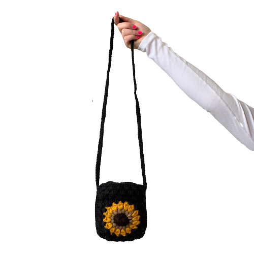 Black Sunflower Crossbody
