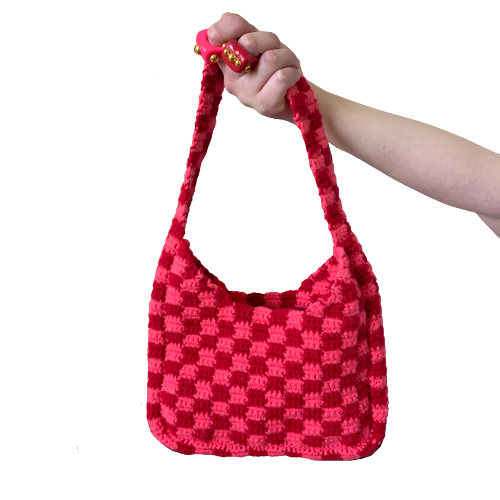 Checkerboard Bag - Red and Pink