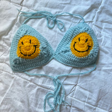 Load image into Gallery viewer, Blue Smiley Face Bralette
