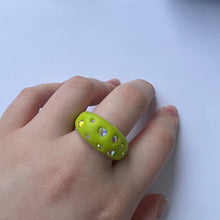 Load image into Gallery viewer, Lime Green Bling Ring
