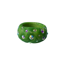 Load image into Gallery viewer, Pearl Green Bling Ring
