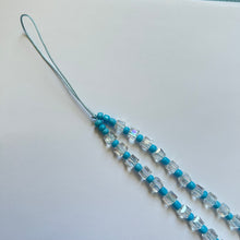 Load image into Gallery viewer, Light Blue Crystal Phone Charm
