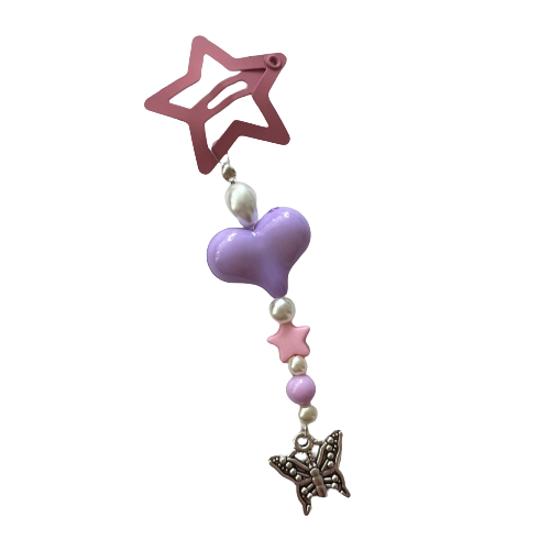 Pink and Purple Star Hair Clip