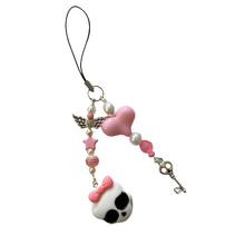 Load image into Gallery viewer, Pink Skull Phone Charm
