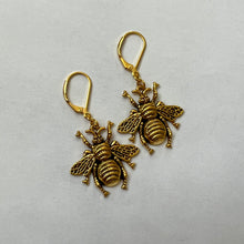 Load image into Gallery viewer, Gold Bee Earrings
