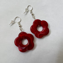 Load image into Gallery viewer, Red Flower Earrings
