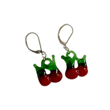 Load image into Gallery viewer, Glass Cherry Earrings
