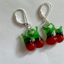 Load image into Gallery viewer, Glass Cherry Earrings

