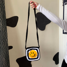 Load image into Gallery viewer, Black and White Smiley Face Crossbody
