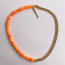 Load image into Gallery viewer, Half n Half Chain Necklace - Orange
