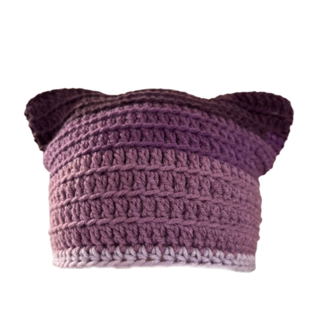 Purple Striped Cat Hat