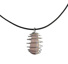 Load image into Gallery viewer, Silver Rose Quartz Wrapped Necklace
