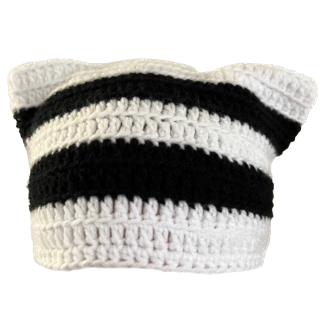 White and Black Cat Hat