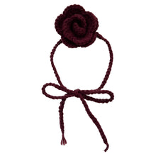 Load image into Gallery viewer, Burgundy Crochet Rose Choker
