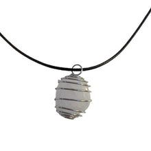Load image into Gallery viewer, Silver Clear Quartz Wrapped Necklace
