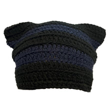 Load image into Gallery viewer, Black and Navy Cat Hat
