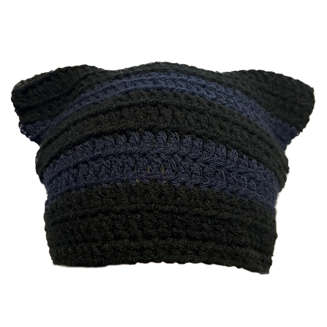 Black and Navy Cat Hat