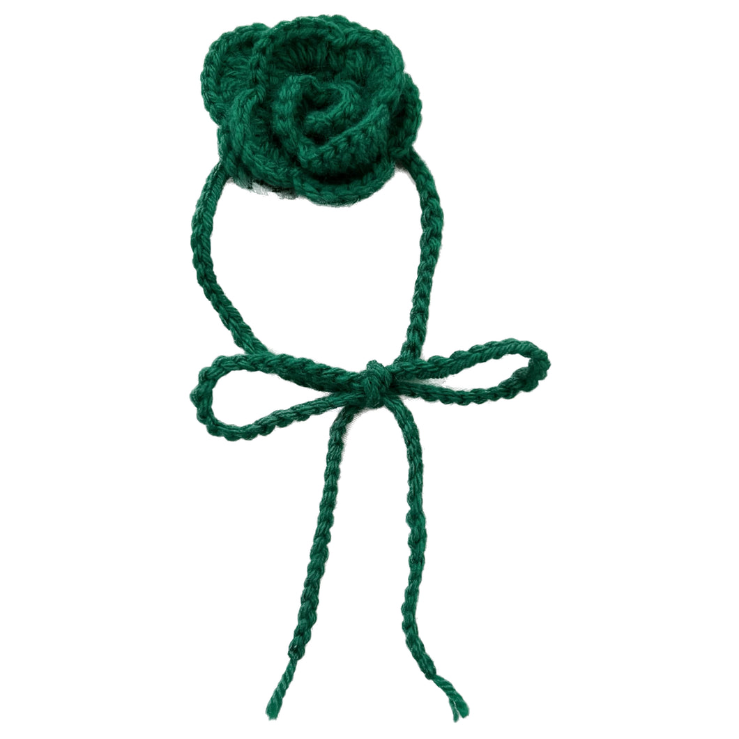 Green Crochet Rose Choker