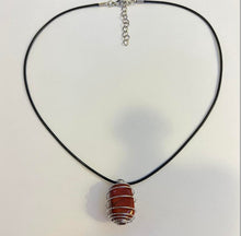 Load image into Gallery viewer, Silver Red Jasper Wrapped Necklace
