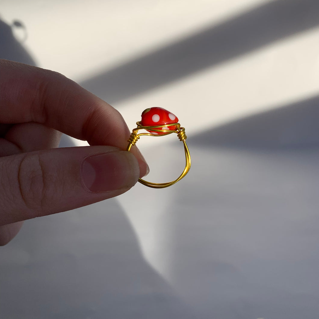 Strawberry Wire Wrapped Ring