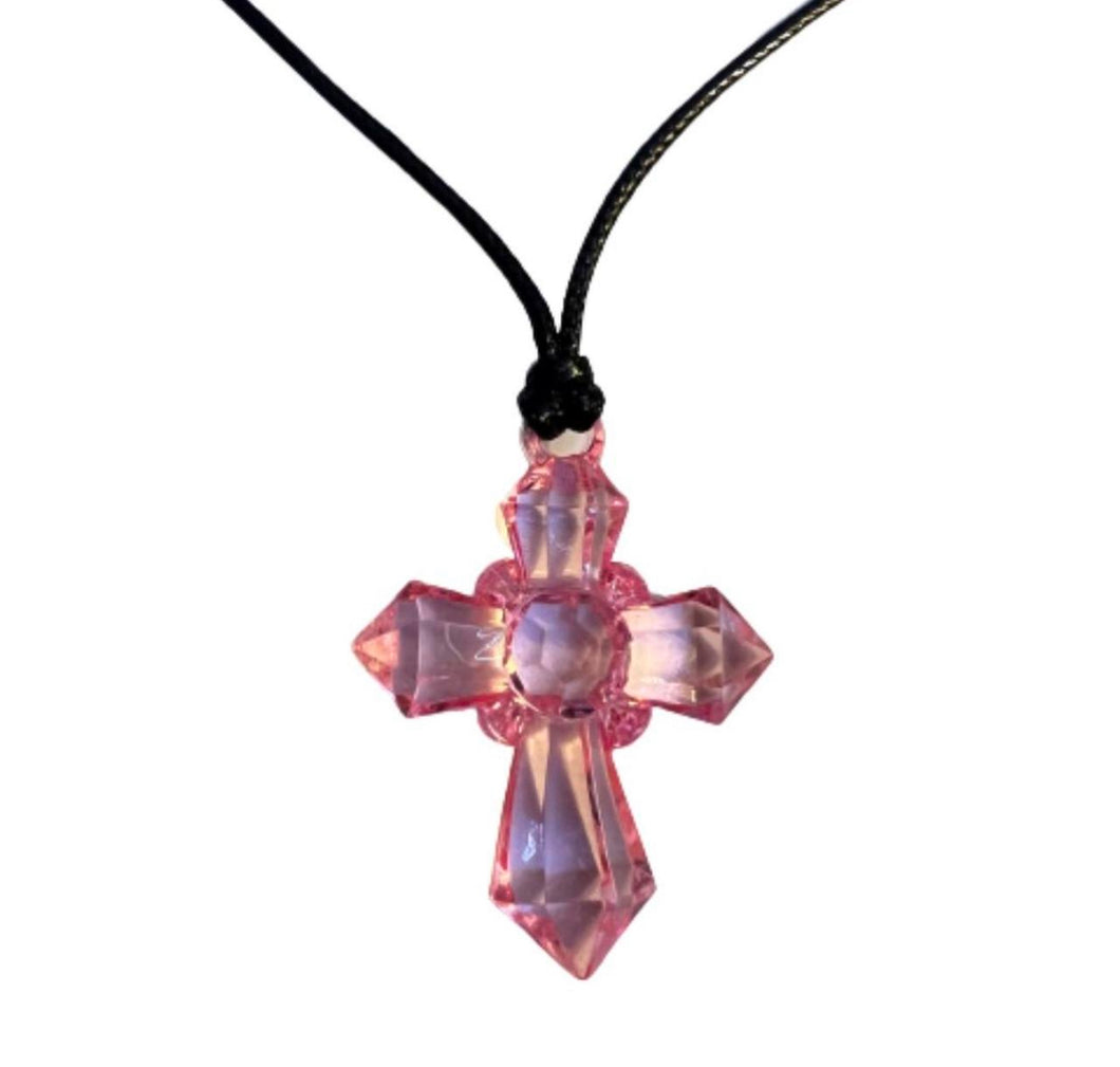 Light Pink Cross Necklace